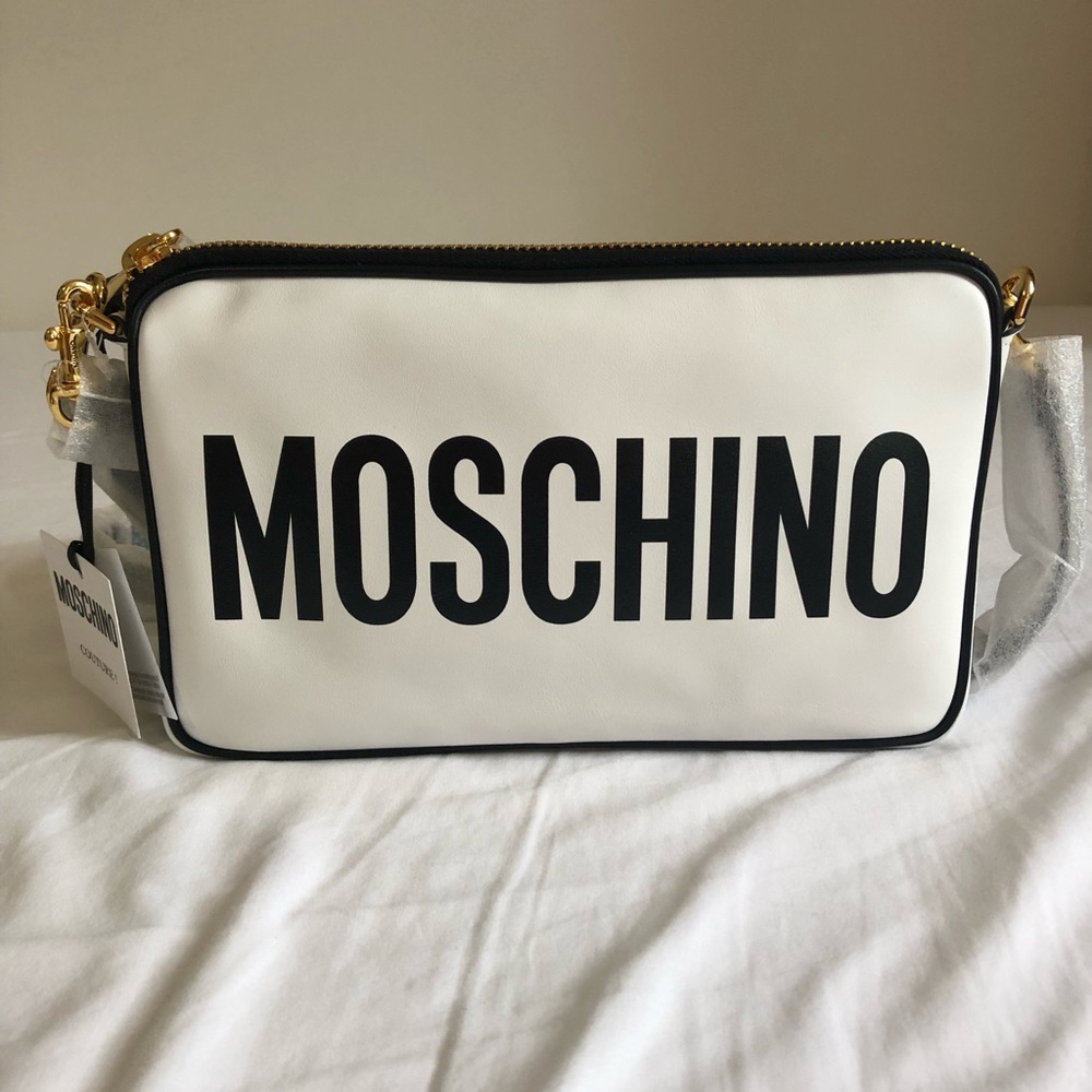 moschino shoulder bag with logo crossbody clutch - Picture 1 of 4